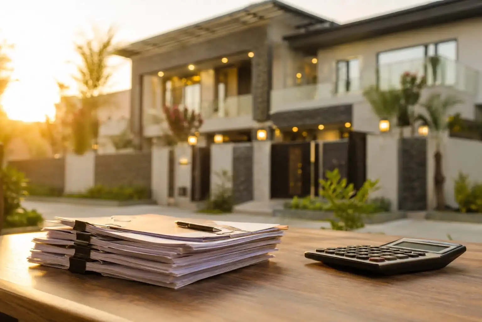 Property tax documents and house model representing property tax in Pakistan